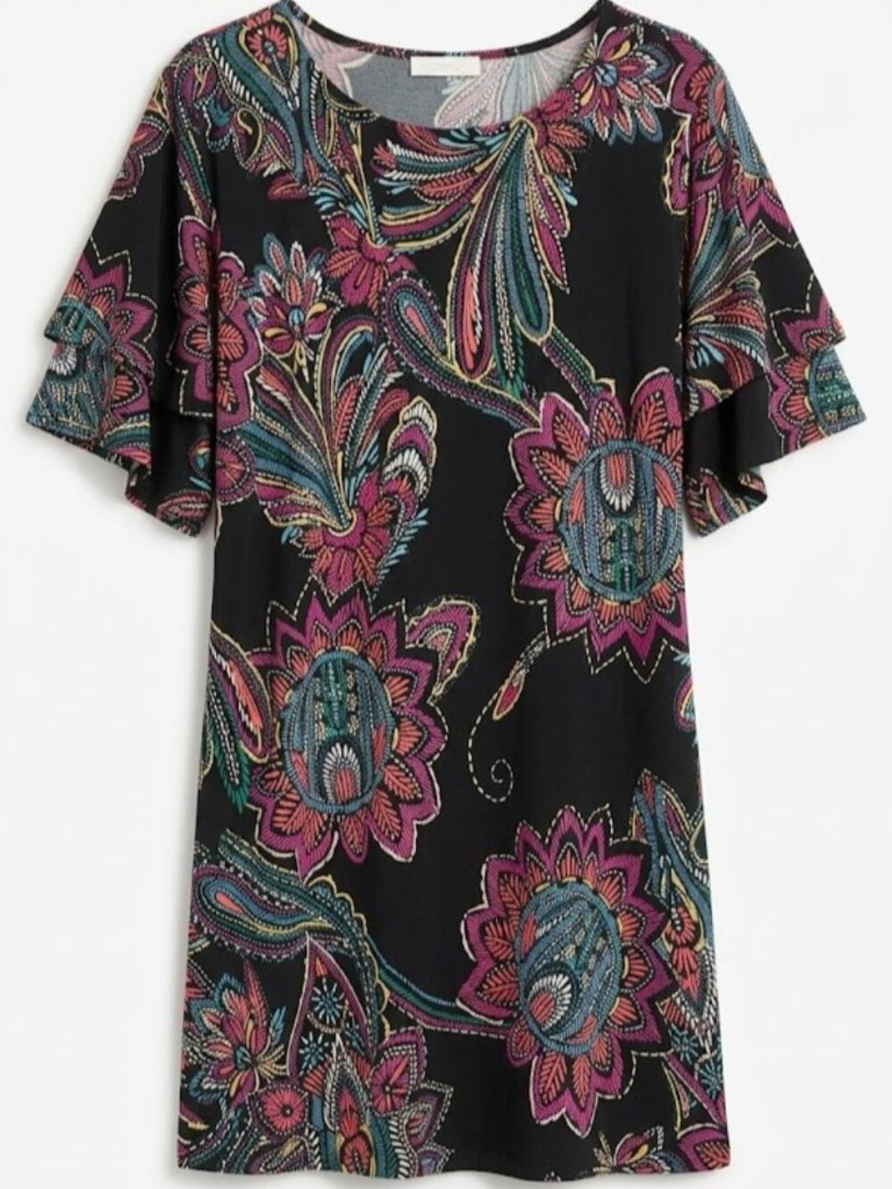 Trina Turk Black Floral Resort Mini Dress